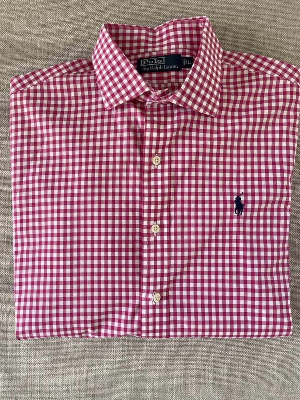 Ralph Lauren Vintage POLO Gingham Check Short Sleeve L